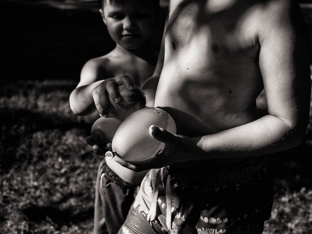 boys with water balloons