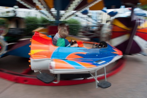 Riding the Kiddie Rocket at Hershey Park